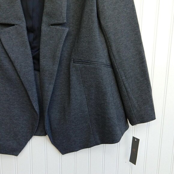 Melissa McCarthy Seven7 Women's Gray Blazer Size L NWT Open Front Notch Collar - Picture 8 of 14